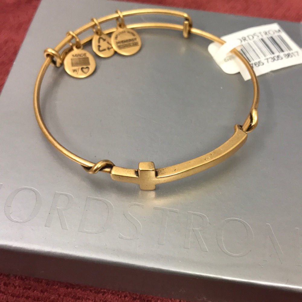 Alex and Ani gold cross bracelet